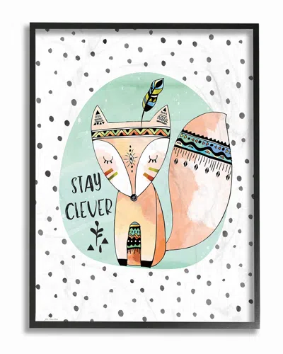 Stupell Stay Clever Tribal Fox By Jo Moulton Framed Art