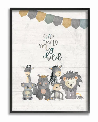 Stupell Stay Wild My Child Animals By Jo Moulton Framed Art