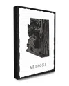 Stupell The  Home Decor Collection Black And Grey Marbled Paper Arizona State Silhouette