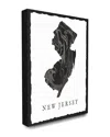 Stupell Home Decor Collection Black And Grey Marbled Paper New Jersey State Silhouette