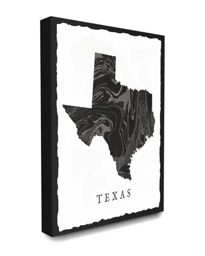 Stupell The  Home Decor Collection Black And Grey Marbled Paper Texas State Silhouette