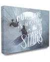Stupell Home Decor Collection Blue Watercolor Written In The Stars Swinging Lovers With Full Moon