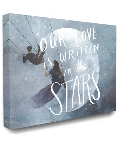 Stupell The  Home Decor Collection Blue Watercolor Written In The Stars Swinging Lovers With