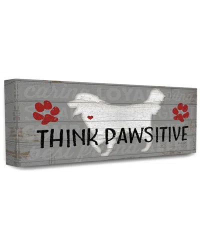 Stupell Home Decor Collection Rustic Grey And White Planked Look Think Pawsitive Dogs
