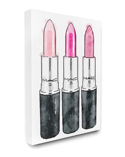 Stupell Three Pink Lipsticks Canvas Art