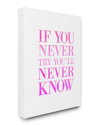 Stupell Try Canvas Wall Art By Lulusimonstudio