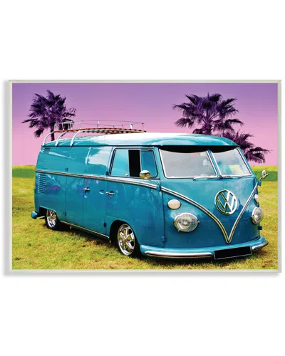 Stupell Vintage 70s Blue Vw Bus With Purple Palm Trees By Daphne Polselli