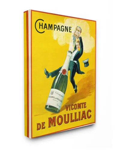 Stupell Vintage Illustration Champagne Vicomte De Moulliac Wall Art In Yellow