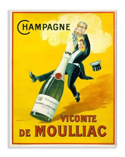 Stupell Vintage Illustration Champagne Vicomte De Moulliac Wall Art In Yellow