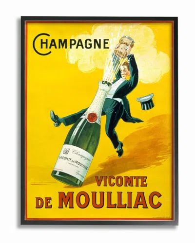 Stupell Vintage Illustration Champagne Vicomte De Moulliac Wall Art In Yellow