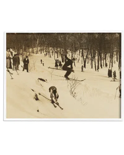 Stupell Vintage Ski Slopes Winter Athletes Sepia Tone Photography By Wild Apple Portfolio Wall Art In Multi