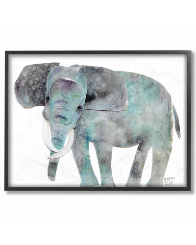 Stupell Watercolor Cutout Collage Elephant By Marley Ungaro Framed Art