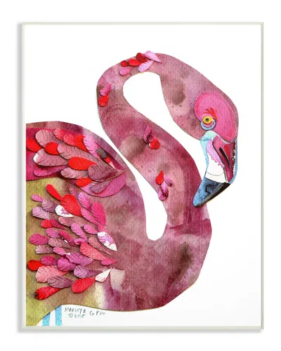 Stupell Watercolor Cutout Collage Flamingo By Marley Ungaro Canvas Art In Multi