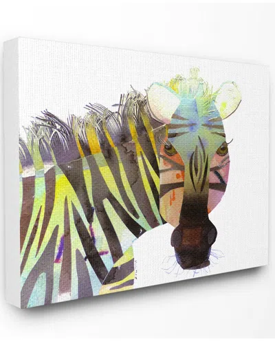 Stupell Watercolor Cutout Collage Zebra By Marley Ungaro Canvas Art In Multi