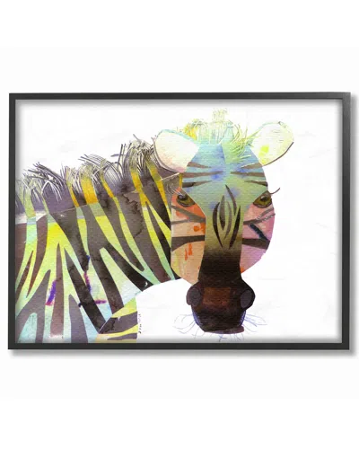 Stupell Watercolor Cutout Collage Zebra By Marley Ungaro Framed Art