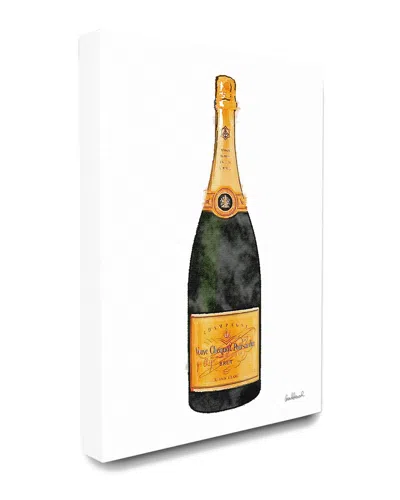 Stupell Watercolor Minimal Champagne Bottle In Orange