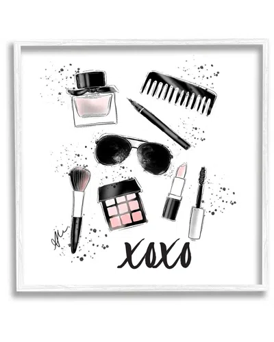 Stupell Xoxo Glam Cosmetics Makeup Framed Giclee Wall Art By Alison Petrie