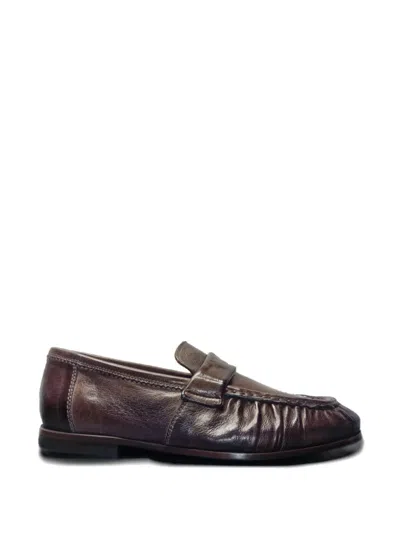Sturlini Firenze Gathered-detail Loafers In Brown