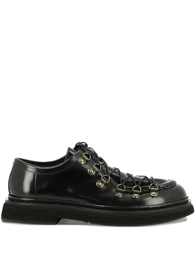 Sturlini Firenze Leather Lace-up Derby Shoes In Black