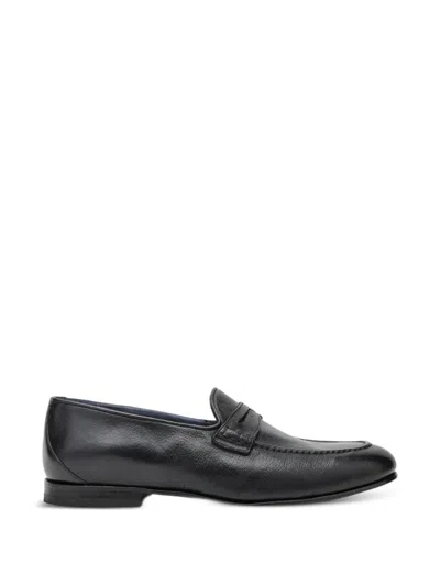 Sturlini Firenze Penny Leather Loafers In Black