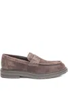Sturlini Firenze Penny Suede Loafers In Brown
