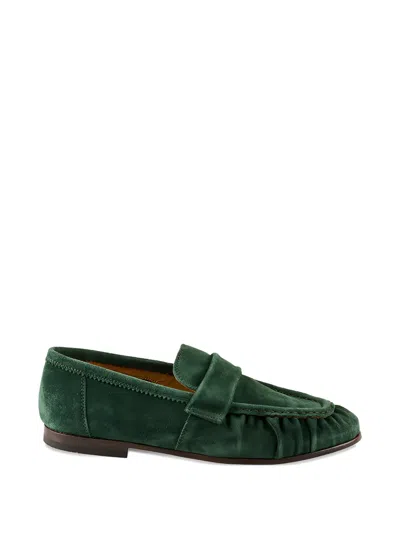 Sturlini Firenze Ruched-detail Loafers In Green
