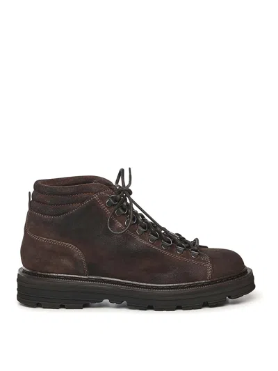 Sturlini Leather Lace-up Ankle Boots In Brown