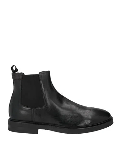 Sturlini Man Ankle Boots Black Size 9 Leather In Multi