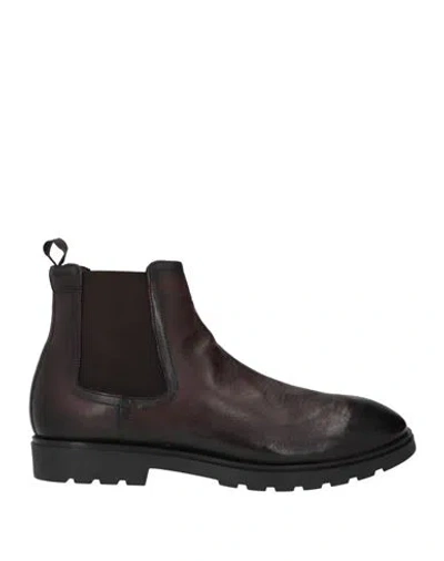 Sturlini Man Ankle Boots Burgundy Size 9 Leather In Red