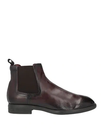 Sturlini Man Ankle Boots Chocolate Brown Size 11 Leather In Black