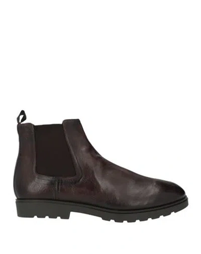 Sturlini Man Ankle Boots Dark Brown Size 12 Leather
