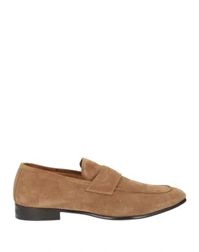 Sturlini Man Loafers Camel Size 9.5 Leather In Brown