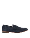 Sturlini Man Loafers Navy Blue Size 8 Leather In Navy Blue
