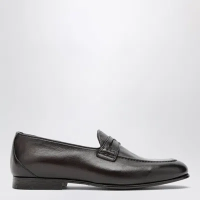 Sturlini Savio Brown Leather Loafers In Black