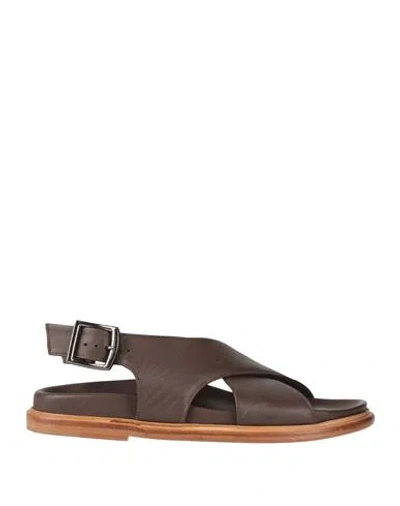 Sturlini Woman Sandals Dark Brown Size 7 Leather