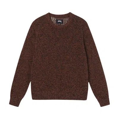 Pre-owned Stussy 2 Tone Loose Gauge Sweater 'black' In Brown