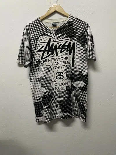 Pre-owned Stussy 2000s  World Tour Fullprint Shirt In White