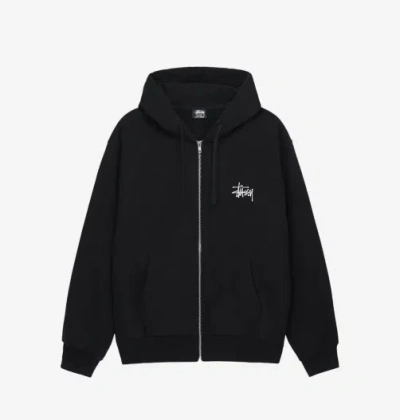 Pre-owned Stussy 2024  Basic Zip Hoodie Black, 100% Authentic