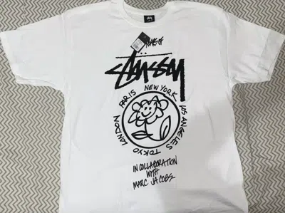 Pre-owned Stussy 40th Anniversary White Marc Jacob Tee World Tour (2020) Oversized