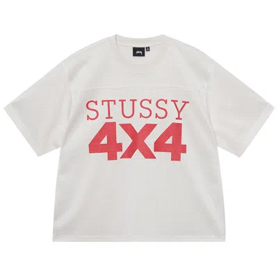 Pre-owned Stussy 4x4 Mesh Football Jersey 'bone' In Cream