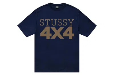 Pre-owned Stussy 4x4 Tee Navy