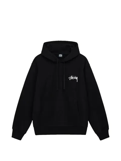 Stussy 8 Ball Fade Drawstring Hoodie In Black
