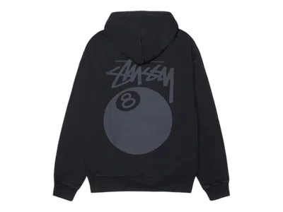 Pre-owned Stussy 8 Ball Pigment Dyed Hoodie In Black
