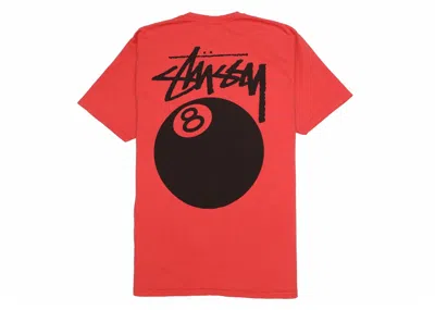 Pre-owned Stussy 8 Ball Pigment Dyed Tee Shirt In Guava