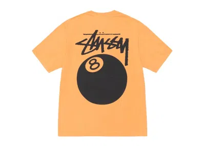 Pre-owned Stussy 8 Ball Tee Pigment Dyed T-shirt In Orange