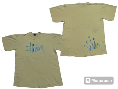 Pre-owned Stussy 90's Og  Crown Tees Single Stitch Both In Yellow