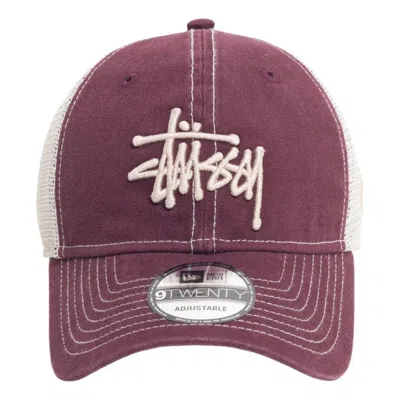 Stussy 9twenty Washed Basic Trucker 'maroon' In Burgundy
