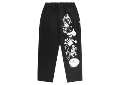 Pre-owned Stussy Airbrush Icon Beach Pant In Black