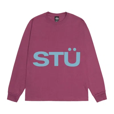 Pre-owned Stussy All Caps Long-sleeve Tee 'berry' In Purple
