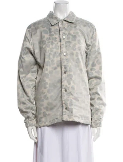 Pre-owned Stussy Animal Print Evening Jacket In Gray